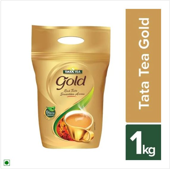 Tata Tea Gold Assam Teas With Gently Rolled Aromatic Long Leaves, Rich & Aromatic Chai, Black Tea, 1 kg