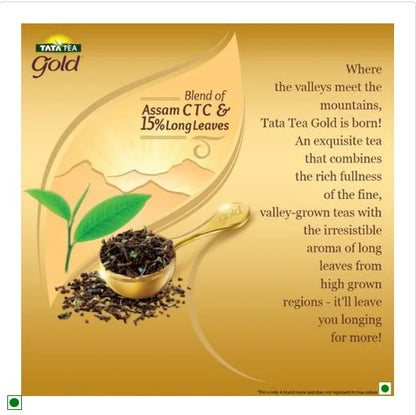 Tata Tea Gold Assam Teas With Gently Rolled Aromatic Long Leaves, Rich & Aromatic Chai, Black Tea, 1 kg