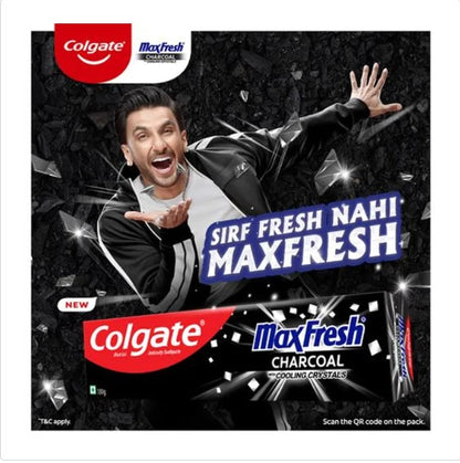 Colgate MaxFresh Charcoal Toothpaste - With Cooling Crystals, Fights Cavities, 130 g