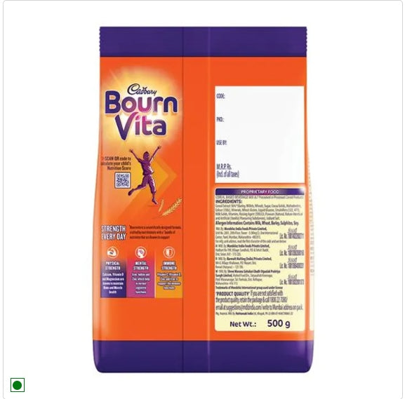 Cadbury Bournvita Chocolate Nutrition Drink, 500 g Pouch