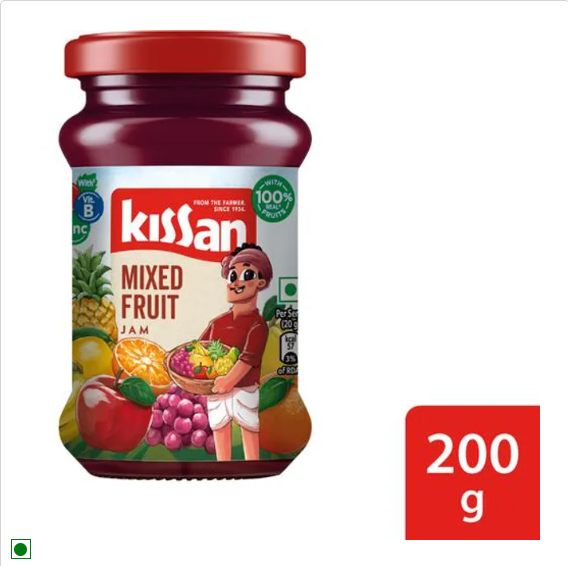 Kissan Mixed Fruit Jam - Delicious & Flavourful, 1 kg