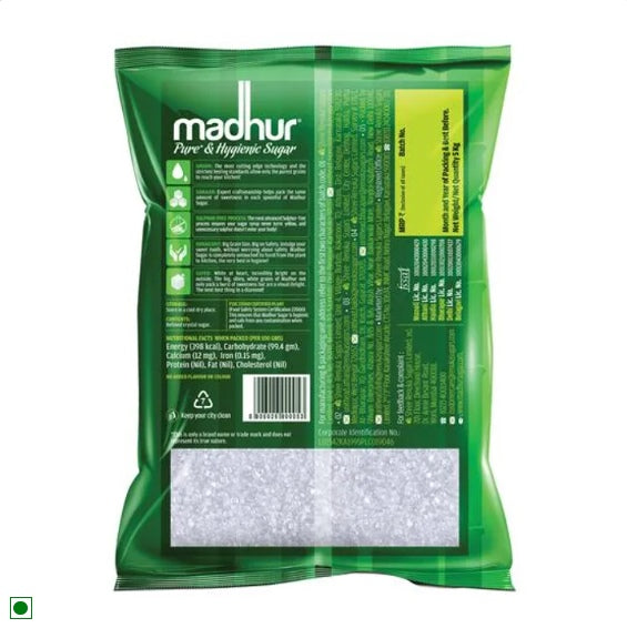 Madhur Sugar/Sakhar - Refined, 5 kg Pouch