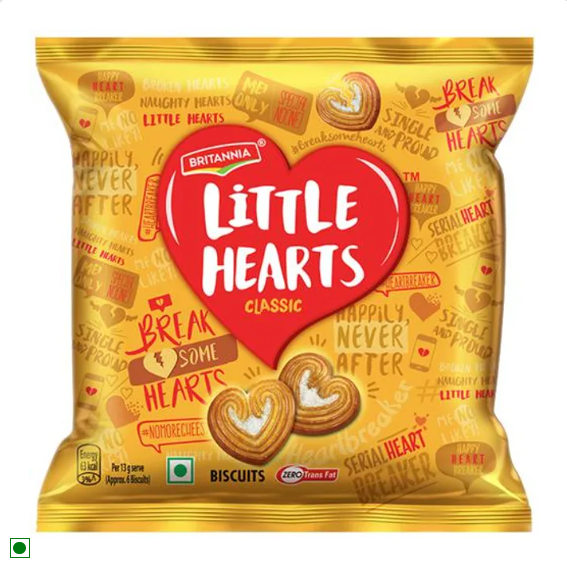 Britannia Little Hearts Biscuits, 75 g