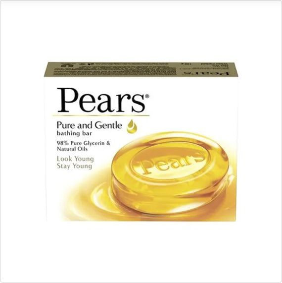 Pears Pure & Gentle Glycerin & Natural Oils Soap Bar, 98% Pure Glycerine & Natural Oils, 125 g (Pack of 8)