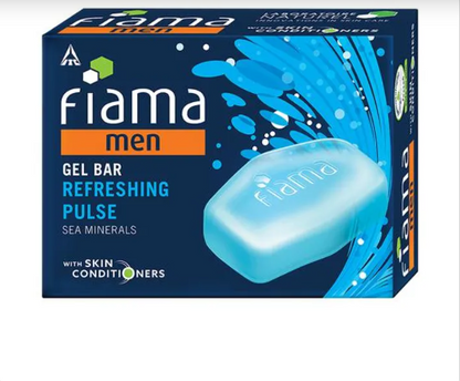 Fiama Gel Bathing Bar - Men, Refreshing Pulse, 125 g