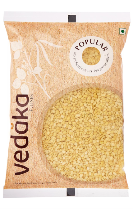 Vedaka Popular Moong Dal (Yellow), 1kg|Rich in Protein|No Cholesterol|No Additives