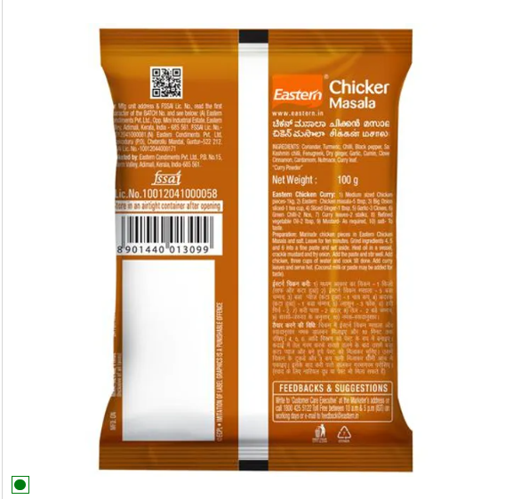 Eastern Chicken Masala - Perfect Colour, Smell & Taste, 100 g Pouch