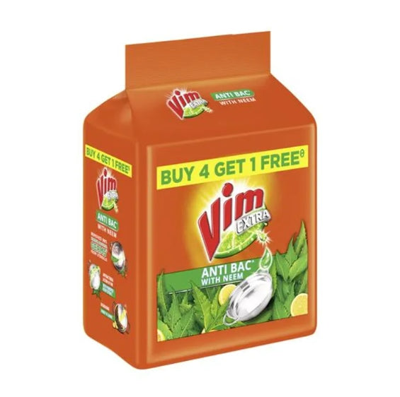 Vim Dishwash Anti Bac Bar - Neem, 200 g each (Pack of 5)