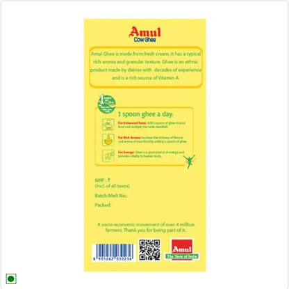 Amul Cow Ghee/Tup, 500 ml Pouch