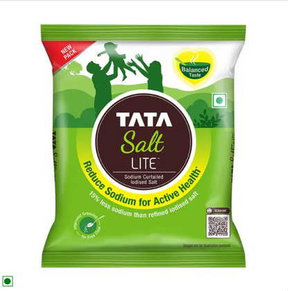 Tata Salt Lite - 15% Low Sodium Iodised Salt, Helps Blood Pressure & For Healthy Lifestyle, 1 kg Pouch