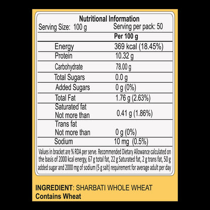 Patanjali Sharbati Whole Wheat Atta 5 kg