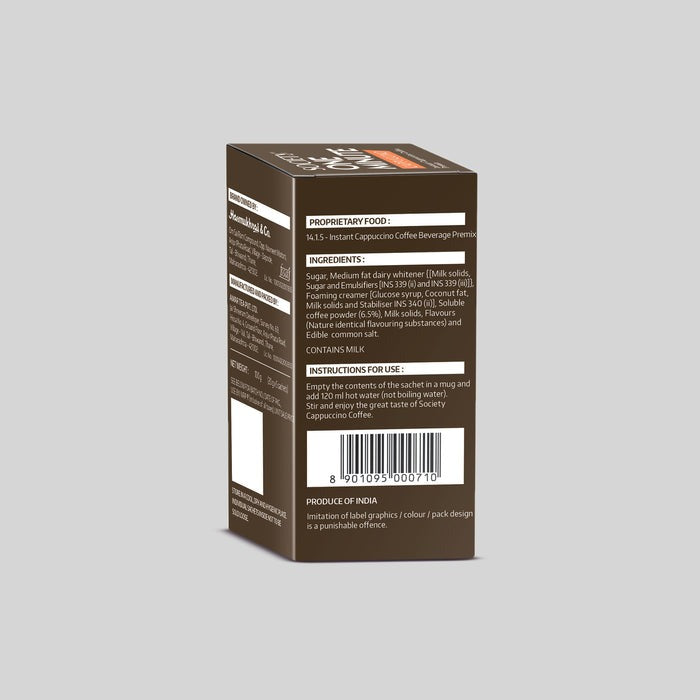 SOCIETY CAPPUCCINO PREMIX MONO CARTON 100g ( 20 g x 5 Sachets )