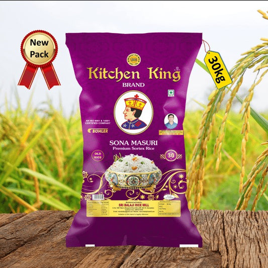 Sona Masuri Old Raw Rice (12-15 months old) – Kitchen King 30kg