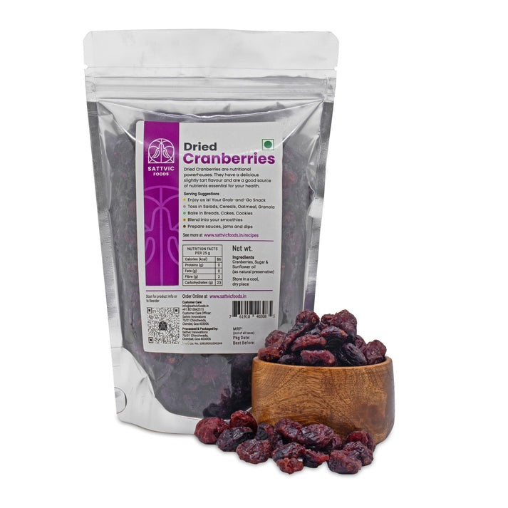 SATTVIC FOODS  Dried Cranberries (from Canada) 750g