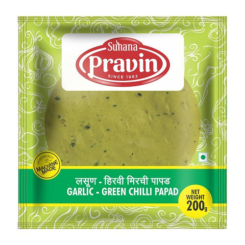 Suhana Garlic Green Chilli Machine Made 200g Pouch