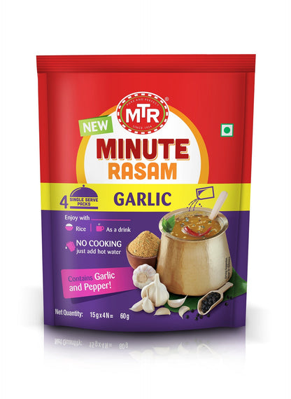 MTR MINUTE GARLIC RASAM 60 G (PACK OF 4)