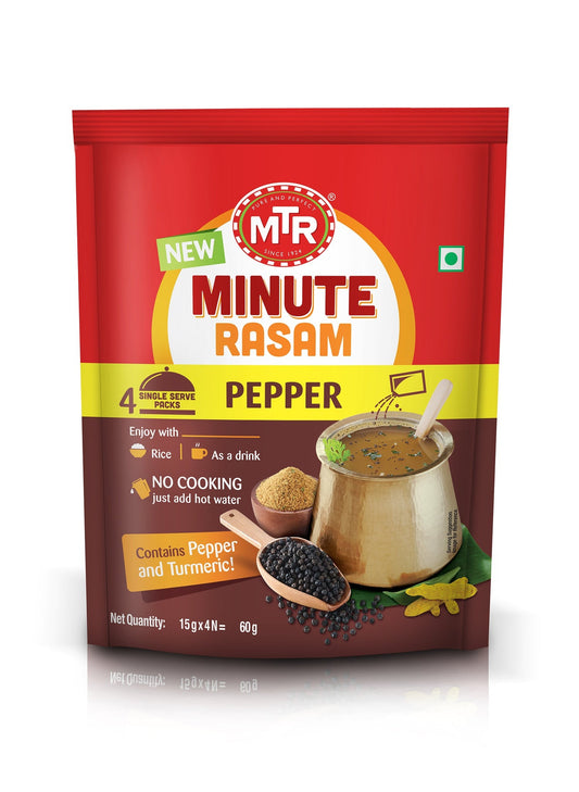 MTR MINUTE PEPPER RASAM 60 G (PACK OF 4)